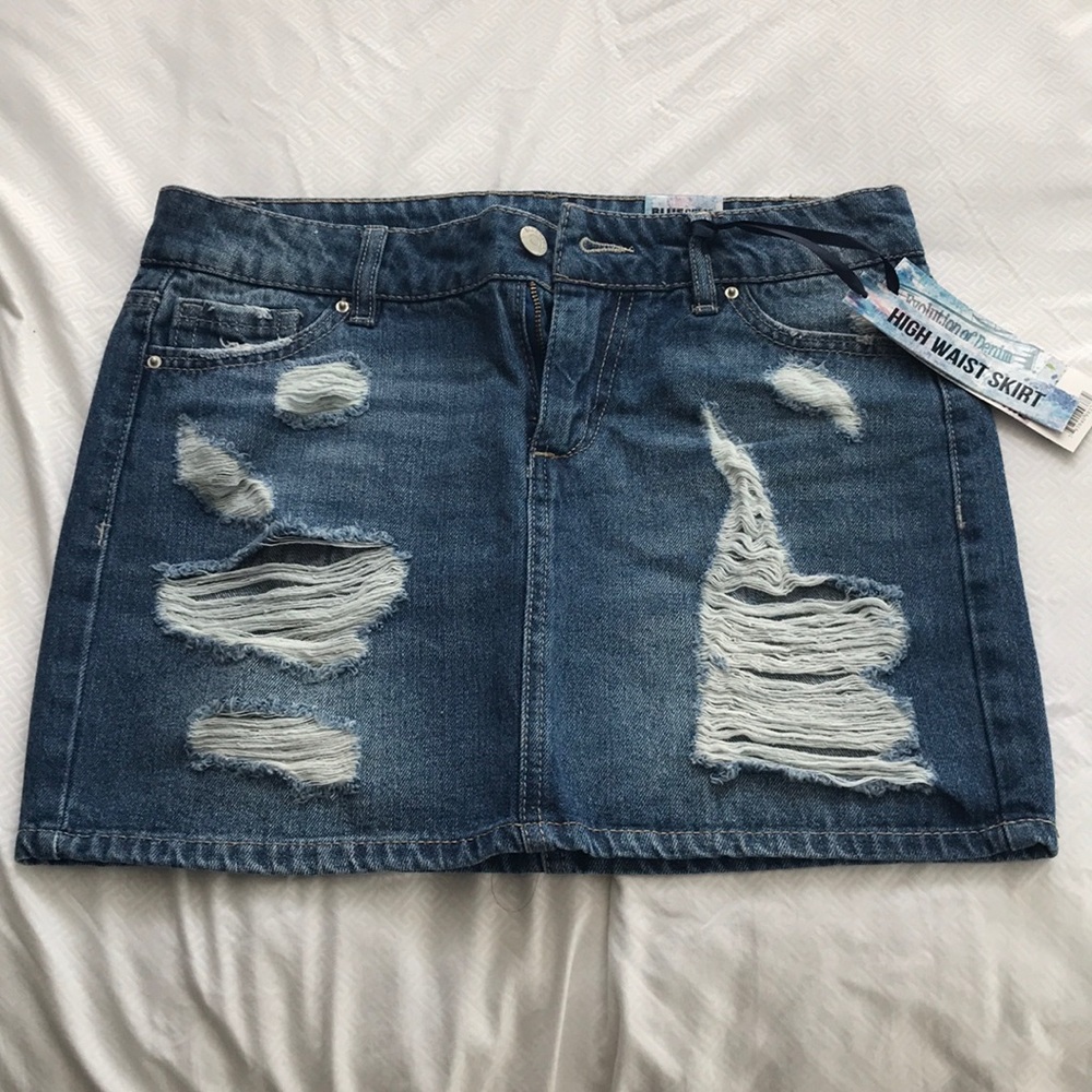 Distressed Jean Skirt